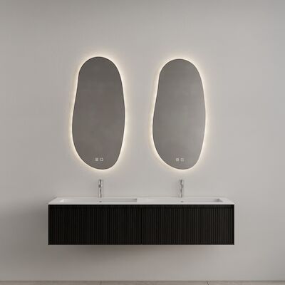 Badkamermeubel Gliss Design Timotheus 200 cm Black Veneer (Keuze Wastafel)