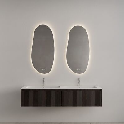 Badkamermeubel Gliss Design Timotheus 200 cm Charcoal (Keuze Wastafel)