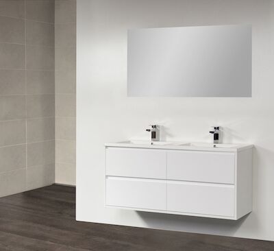 Badkamermeubel New Future 120 cm (4 lades, 2 uitsparingen) Wit