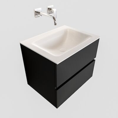 Badkamermeubel Solid Surface BWS Oslo 60×45 cm Mat Zwart Urban (0 kraangaten)