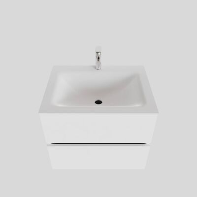 Badkamermeubel Solid Surface BWS Oslo 60×46 cm Mat Wit (met 1 kraangat)