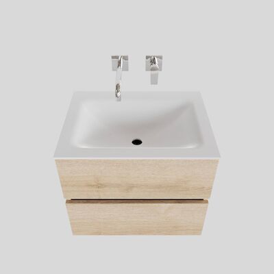 Badkamermeubel Solid Surface BWS Oslo 60×46 cm Wood Washed Oak (0 kraangaten)