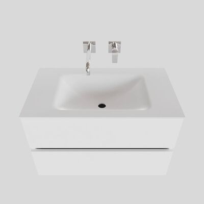 Badkamermeubel Solid Surface BWS Oslo 80×46 cm Mat Wit (zonder kraangaten)
