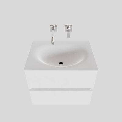 Badkamermeubel Solid Surface BWS Stockholm 60×46 cm Mat Wit (zonder kraangat)