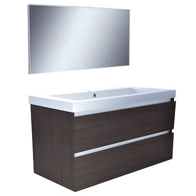 Badkamermeubel Wiesbaden Vision 100×46 Grey Oak (2 laden)