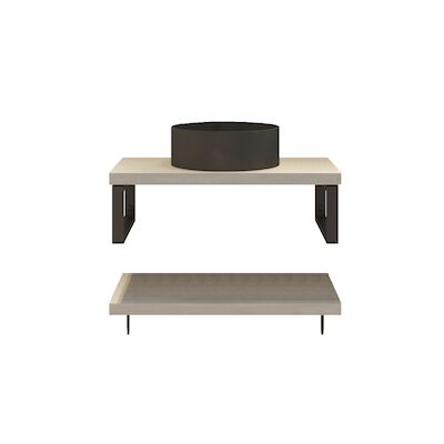 Badkamermeubelset BWS Eiken Massief Hout Bovenblad Recht 70 cm Wit