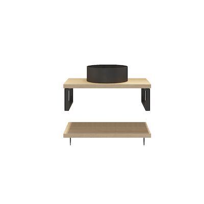 Badkamermeubelset BWS Eiken Massief Hout Bovenblad Zonder Boomschors 70 cm Olie Natuur