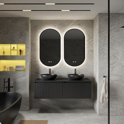 Badkamermeubelset BWS Linea | 120 cm | Mat Zwart