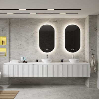 Badkamermeubelset BWS Linea | 270 cm | Mat Wit