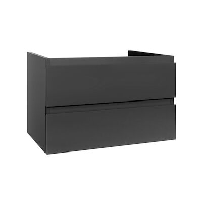 Badkamermeubelset BWS Sally 100 cm Twee Soft-Close Lades Hoogglans Grijs