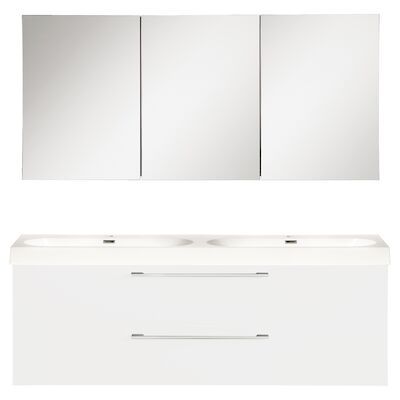Badkamermeubelset Differnz Somero Met Keramiek Wastafel 120 cm Hoogglans Wit (Inc. Spiegelkast)