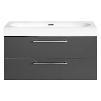 Badkamermeubelset Differnz Somero Met Keramiek Wastafel 80 cm Antraciet