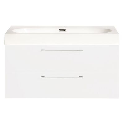 Badkamermeubelset Differnz Somero Met Keramiek Wastafel 80 cm Hoogglans Wit