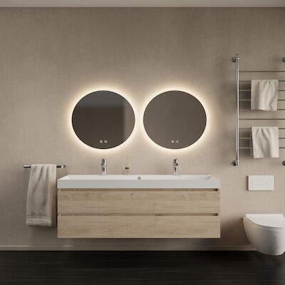Badkamermeubelset Gliss Design Milan Met Lako Wastafel 140 cm Kastanje (Keuze Wastafel)