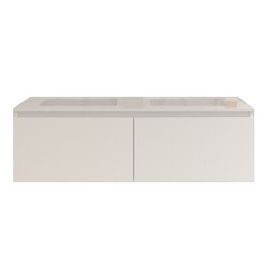 Badkamermeubelset Gliss Eros 120 cm Met Wastafel Met 2 Lades Mat Wit