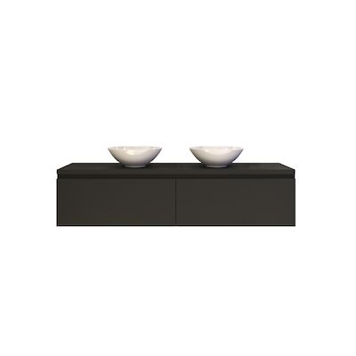 Badkamermeubelset Gliss Eros 160 cm Mat Zwart Met Waskom