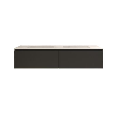 Badkamermeubelset Gliss Eros 180 cm Met Wastafel Mat Zwart