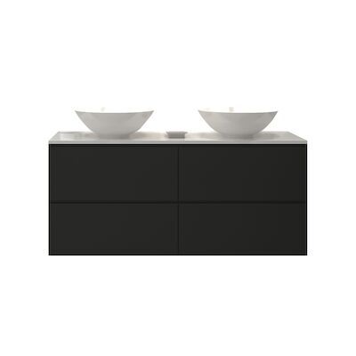 Badkamermeubelset Gliss Hermes 120 cm Mat Zwart Met Waskom