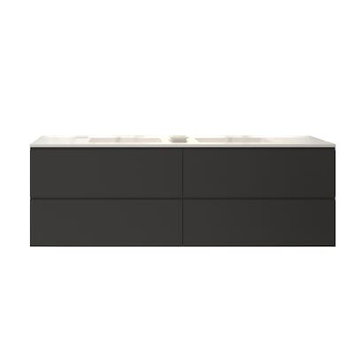 Badkamermeubelset Gliss Hermes 140 cm Mat Zwart