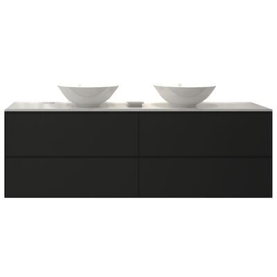 Badkamermeubelset Gliss Hermes 160 cm Mat Zwart Met Waskom