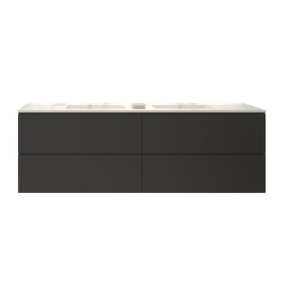 Badkamermeubelset Gliss Hermes 160 cm Mat Zwart
