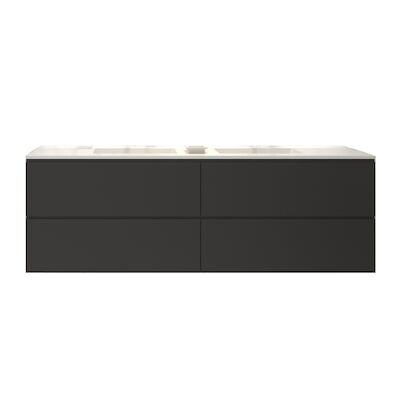 Badkamermeubelset Gliss Hermes 200 cm Mat Zwart