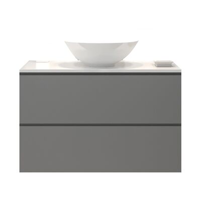 Badkamermeubelset Gliss Hermes 80 cm Beton Grijs Met Waskom