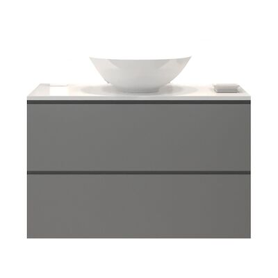 Badkamermeubelset Gliss Hermes 90 cm Beton Grijs Met Waskom