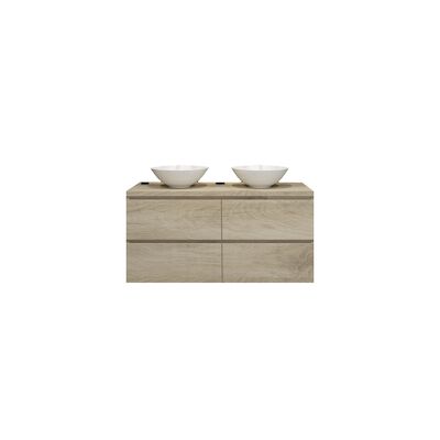 Badkamermeubelset Gliss Zeus 120 cm Licht Grijs Eiken Met Waskom