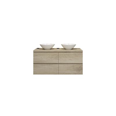 Badkamermeubelset Gliss Zeus 140 cm Licht Grijs Eiken Met Waskom