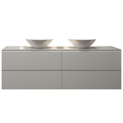 Badkamermeubelset Gliss Zeus 160 cm Hoogglans Wit Met Waskom