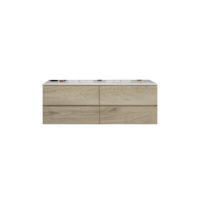 Badkamermeubelset Gliss Zeus 160 cm Licht Grijs Eiken