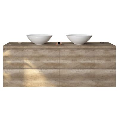 Badkamermeubelset Gliss Zeus 180 cm Oud Grijs Eiken Met Waskom