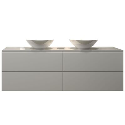 Badkamermeubelset Gliss Zeus 200 cm Hoogglans Wit Met Waskom