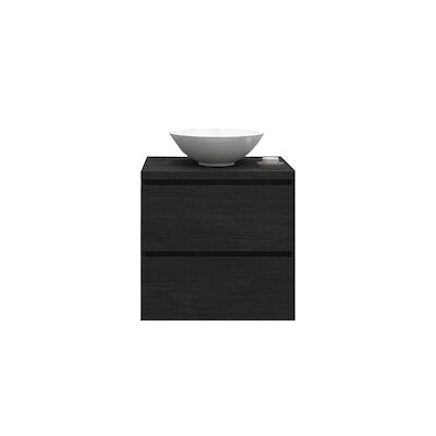 Badkamermeubelset Gliss Zeus 60 cm Zwart Eiken Met Waskom
