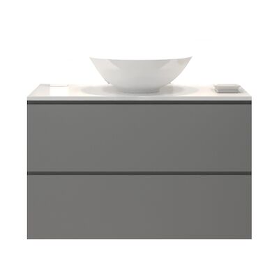 Badkamermeubelset Gliss Zeus 80 cm Beton Grijs Met Waskom