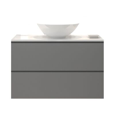 Badkamermeubelset Gliss Zeus 90 cm Beton Grijs Met Waskom