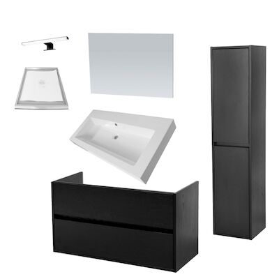 Badkamermeubelset NEXXT Small 100cm Black Wood