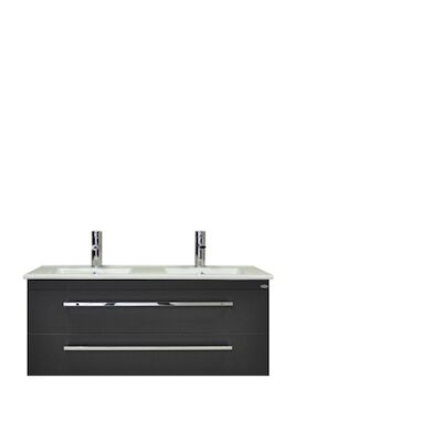 Badkamermeubelset Sanicare Q1 2 Soft Close Lades Antraciet 121×46 cm