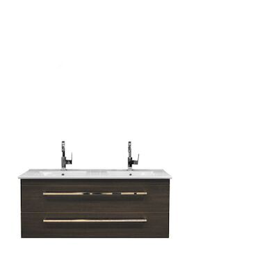 Badkamermeubelset Sanicare Q1 2 Soft Close Lades Schots Eiken 121×46 cm