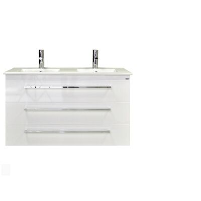Badkamermeubelset Sanicare Q1 3 Soft Close Lades Belluno Eiken 121×46 cm