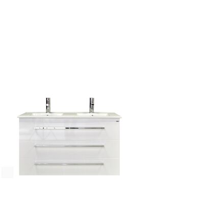 Badkamermeubelset Sanicare Q1 3 Soft Close Lades Hoogglans Wit 121×46 cm