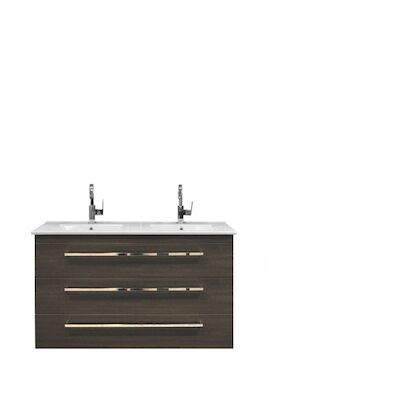 Badkamermeubelset Sanicare Q1 3 Soft Close Lades Schots Eiken 121×46 cm