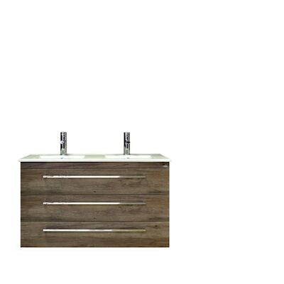 Badkamermeubelset Sanicare Q1 3 Soft Close Lades Truffel 121×46 cm