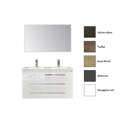 Badkamermeubelset Sanicare Q1 Drie Soft-Close Laden 120 cm (alle kleuren, spiegel optioneel)