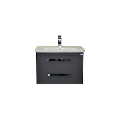 Badkamermeubelset Sanicare Q10 2 Laden 65cm Grey-Wood (spiegel optioneel)