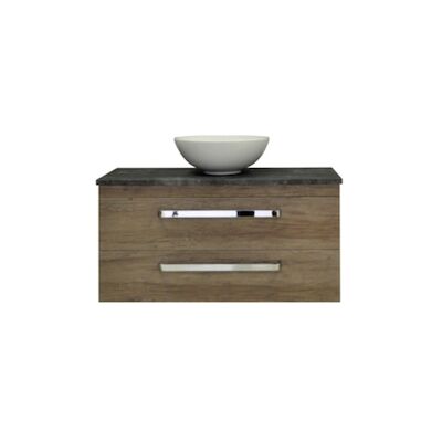 Badkamermeubelset Sanicare Q11 2 Laden 100cm Truffel (spiegel optioneel)