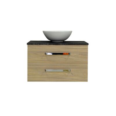 Badkamermeubelset Sanicare Q11 2 Laden 80cm Hoogglans Wit (spiegel optioneel)