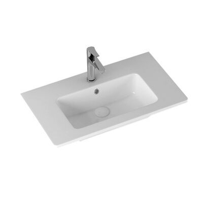 Badkamermeubelset Sanicare Q3 2 Soft-Close Laden 80 cm Truffel (spiegel optioneel)