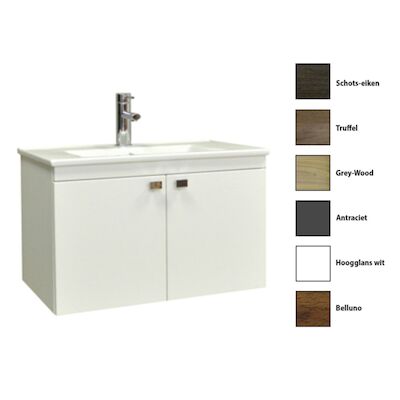 Badkamermeubelset Sanicare Q5 2 Deuren 80 cm (alle kleuren, spiegel optioneel)